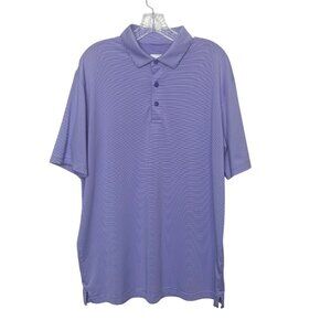 Callaway Opti-Dri Golf Polo Shirt Mens Large Purple Striped Short Sleeve